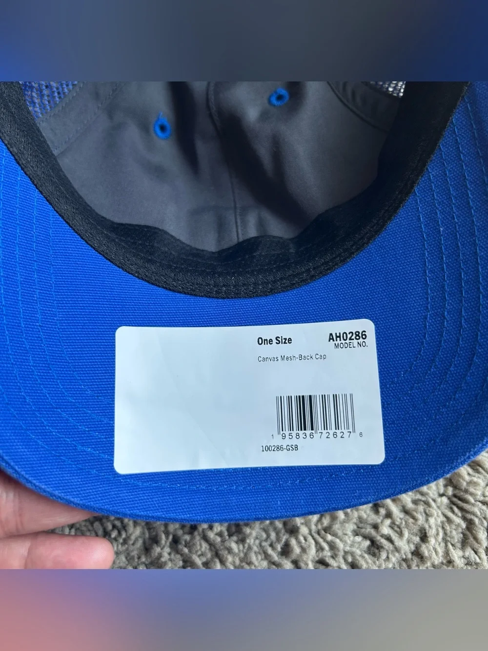 NWT Carhartt Force Hat Mens OS Adjustable Snap Back Blue Canvas Mesh Trucker Cap